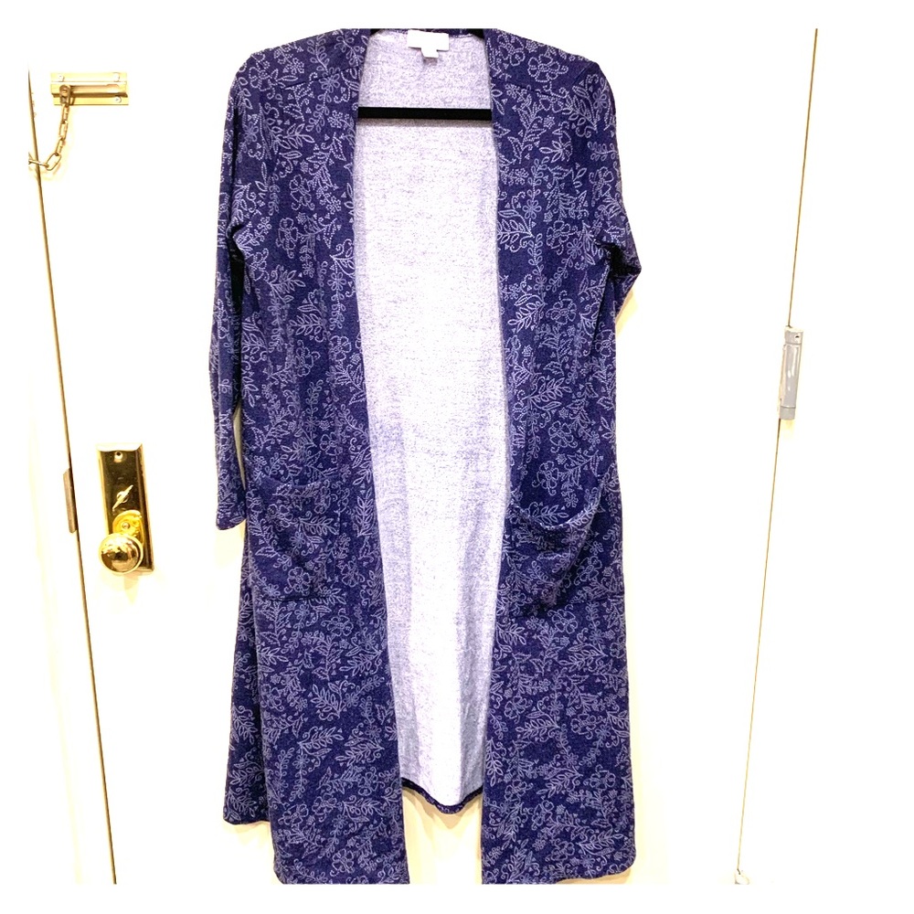 Navy Printed LulaRoe Sarah Cardigan